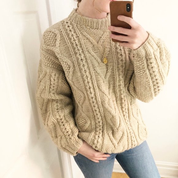 Vintage Aran Fisherman Cable Knit Celtic Sweater - Picture 6 of 6